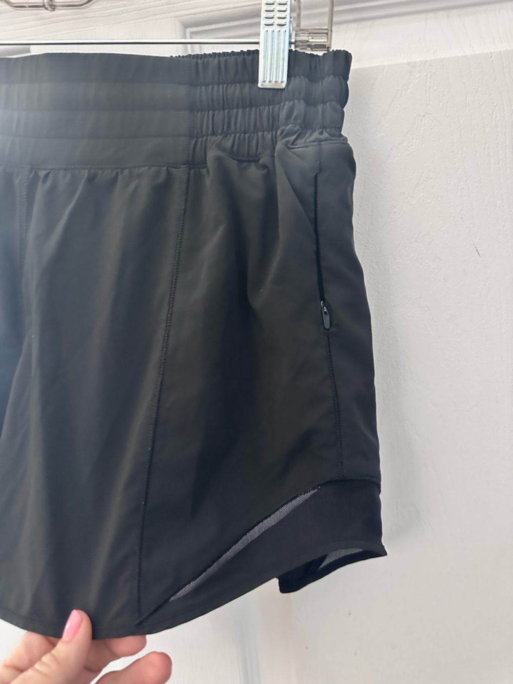 lululemon athletica Women's Black Athletic Shorts with Zip Pocket with panty